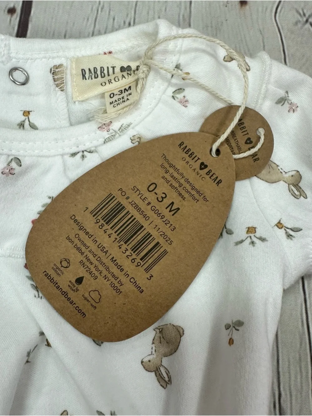 NWT Rabbit & Bear 4pc Set bodysuit bottoms headband & bunny doll cottagecore